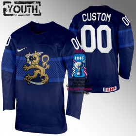 Finland tröja Customized IIHF World Championship 2023 Navy - NHL Tröjor Barn